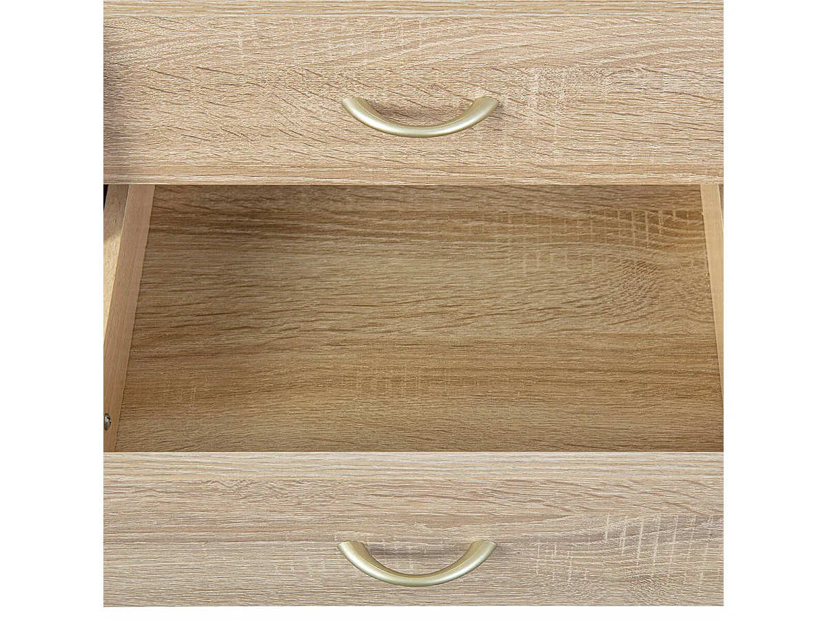 ERSOY - Caisson 4 Tiroirs sur Roulettes Aspect Chêne