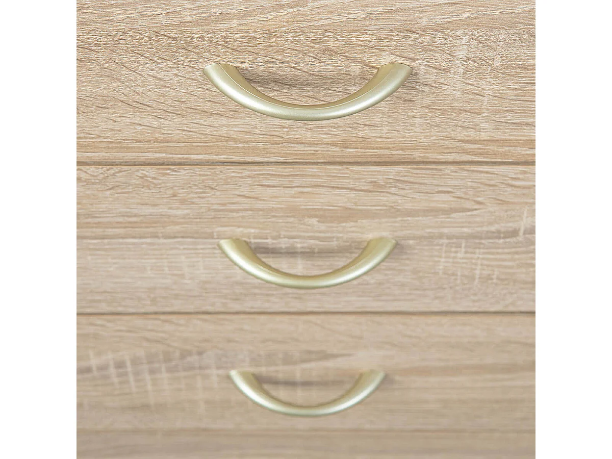 ERSOY - Caisson 4 Tiroirs sur Roulettes Aspect Chêne