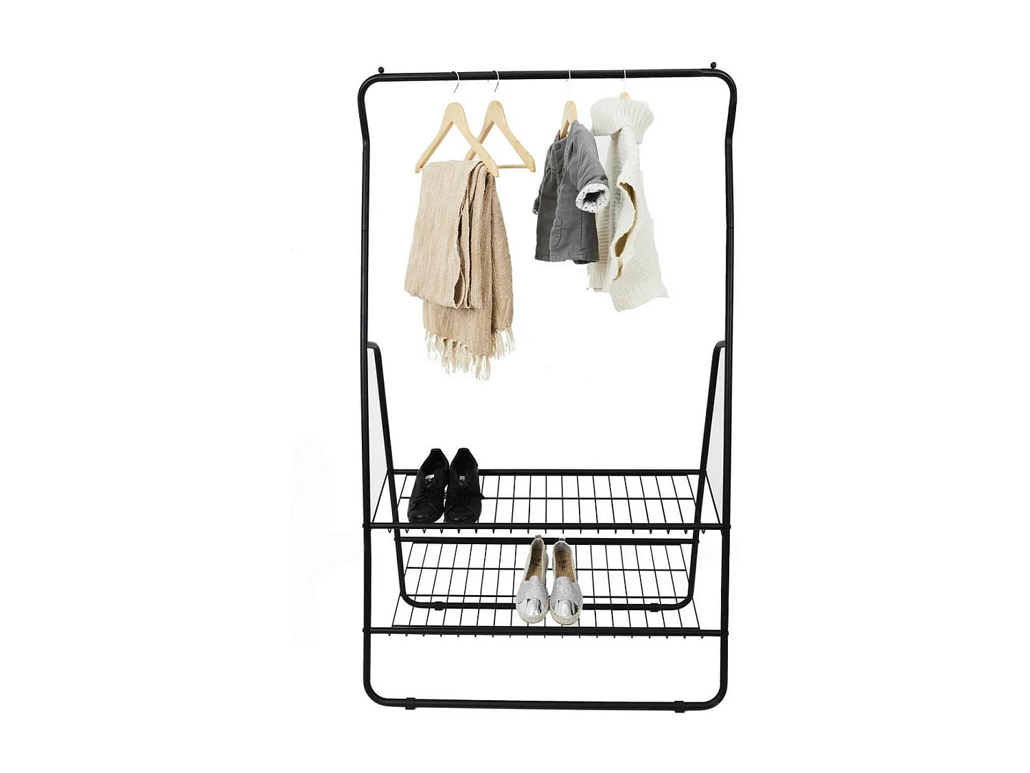 VETIS - Portant à Etagères Métallique Noir