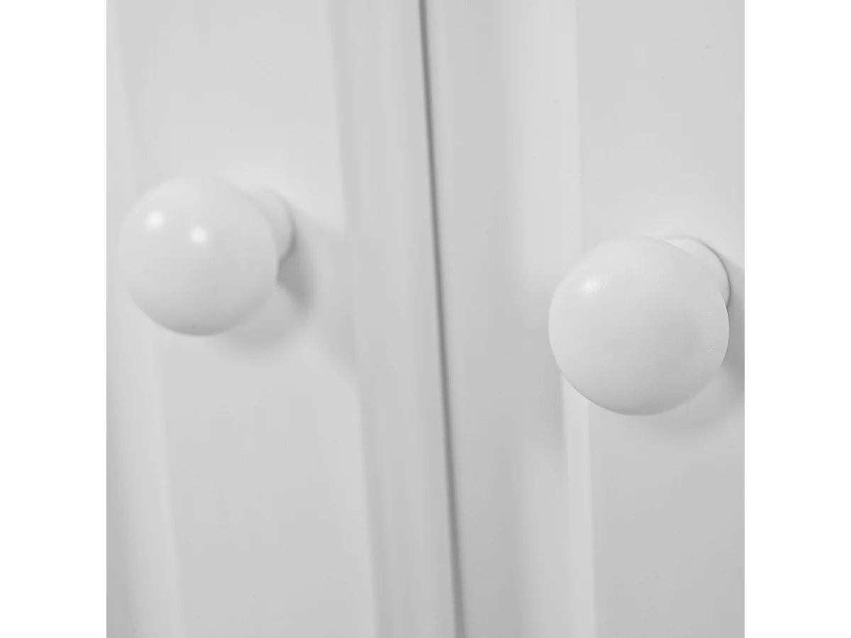 LAURIE - Buffet 3 Portes 3 Tiroirs Bois Massif Vernis Blanc