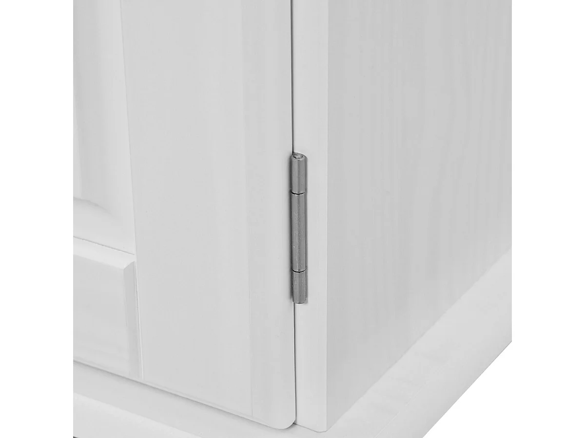 LAURIE - Buffet 3 Portes 3 Tiroirs Bois Massif Vernis Blanc