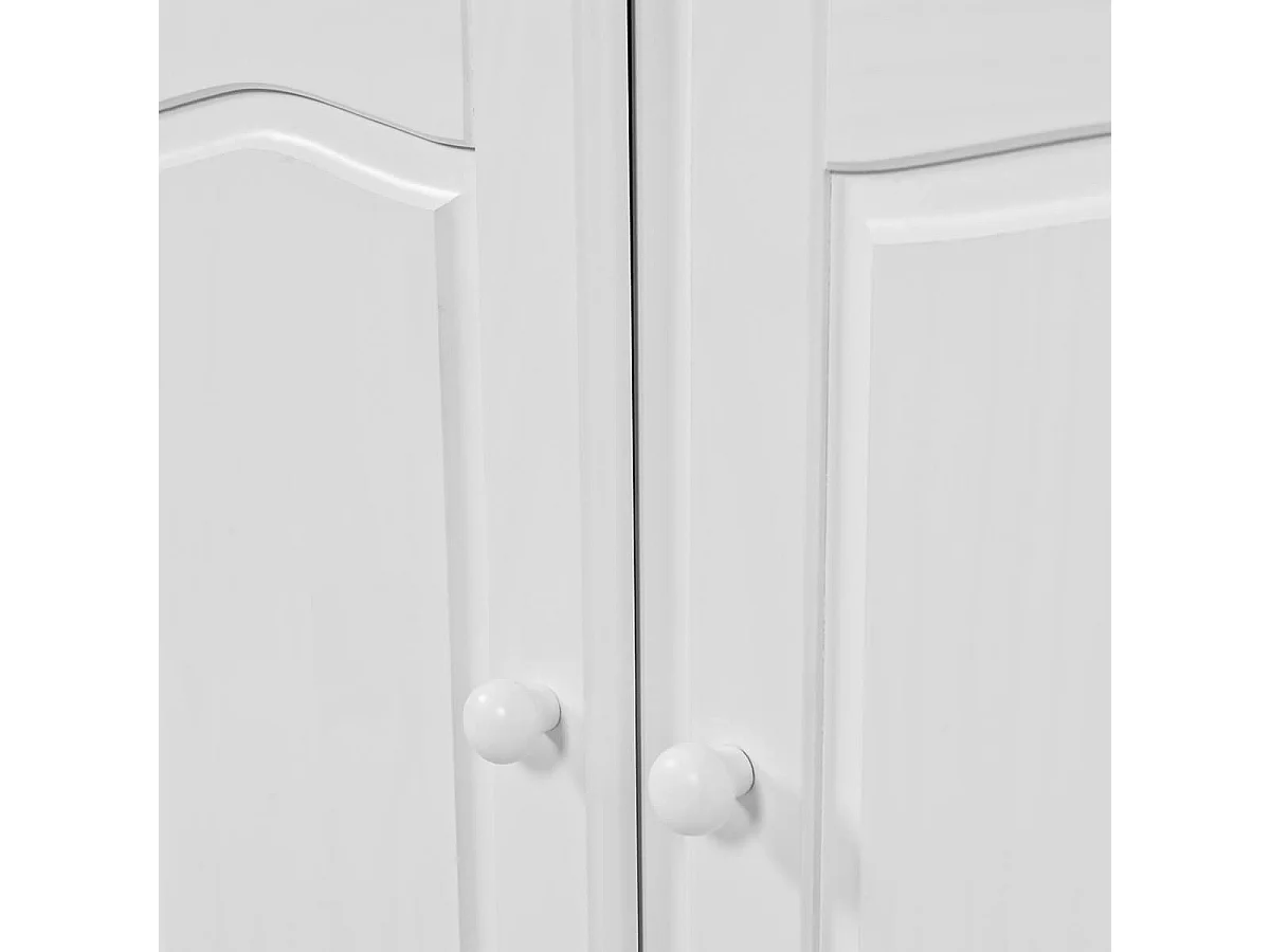 LAURIE - Buffet 3 Portes 3 Tiroirs Bois Massif Vernis Blanc