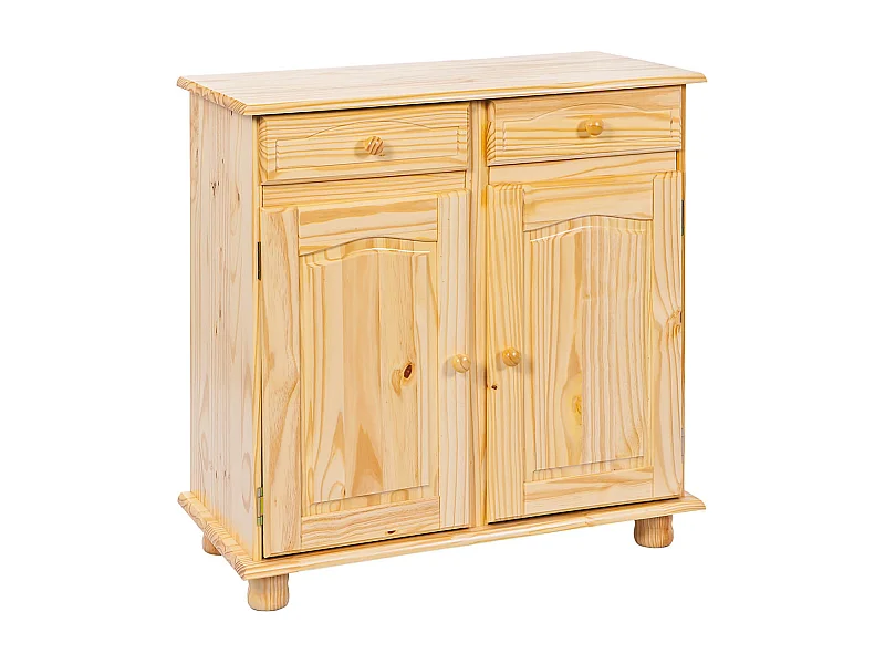 STAN - Meuble 2 Portes 2 Tiroirs Bois Massif