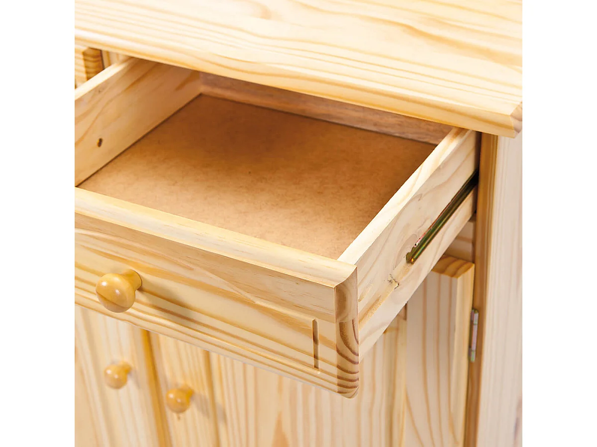 STAN - Meuble 2 Portes 2 Tiroirs Bois Massif