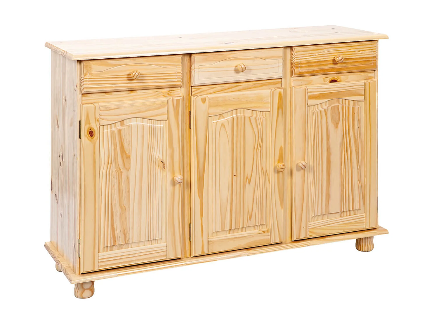 STAN - Buffet 3 Portes 3 Tiroirs Bois Massif