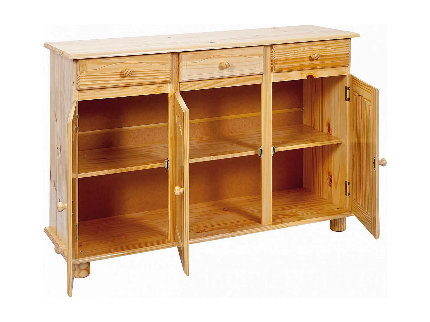 STAN - Buffet 3 Portes 3 Tiroirs Bois Massif