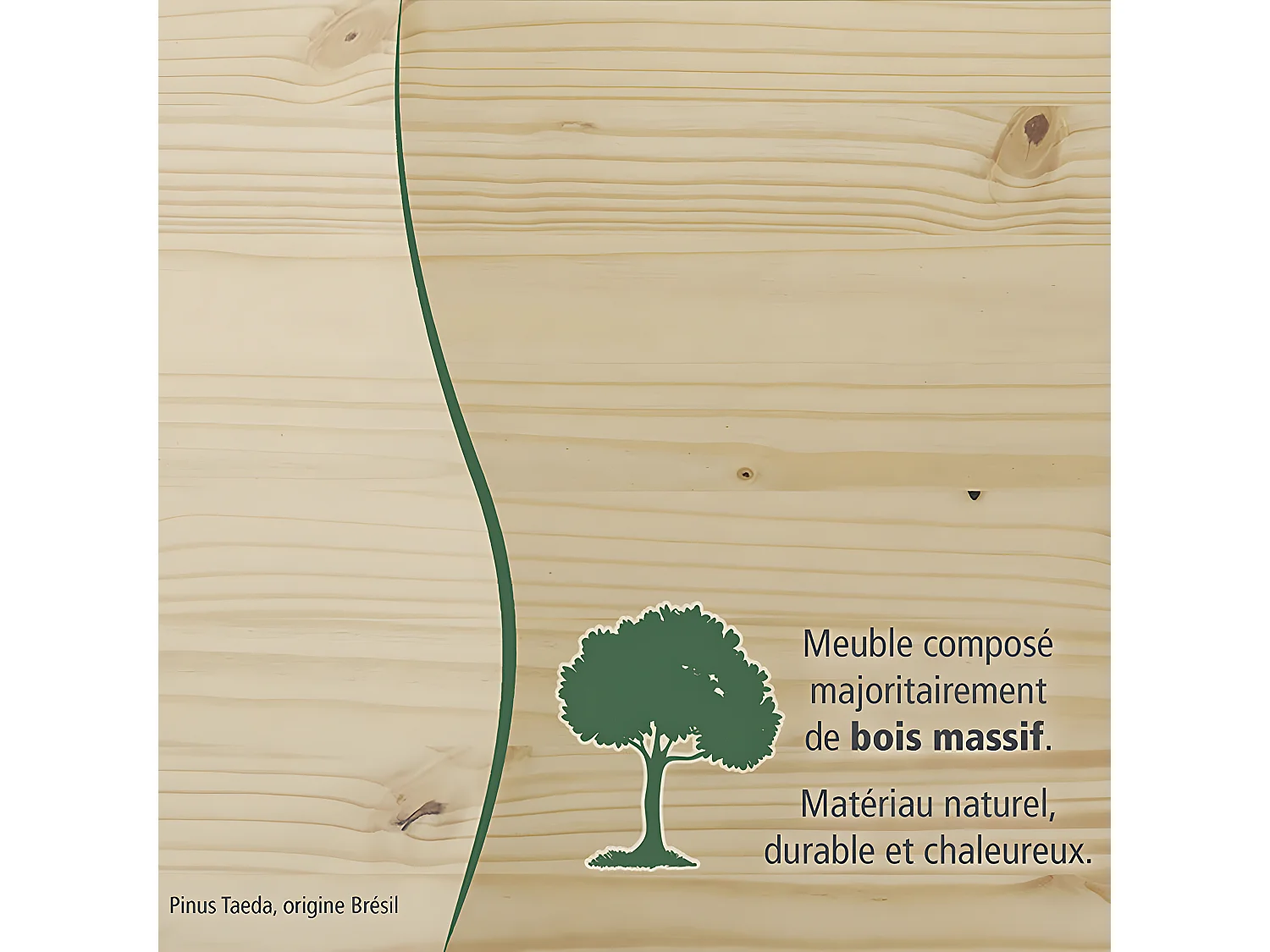 OLIVER - Armoire 2 Portes + Penderie Bois Massif Naturel