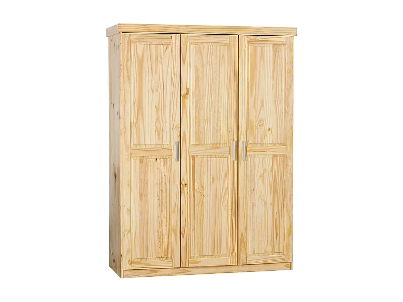 CALI - Armoire 3 Portes Bois Massif Naturel