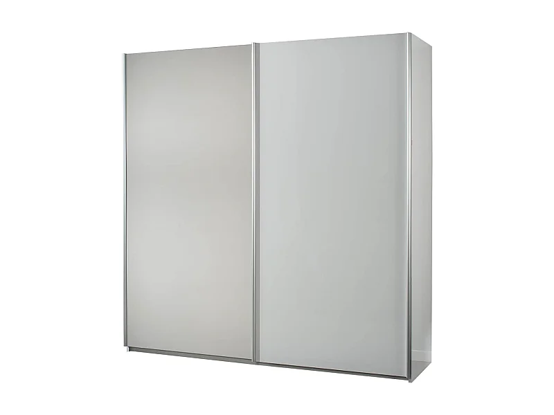 IZIA BLANCHE - Armoire 2 Portes Coulissantes avec Miroir