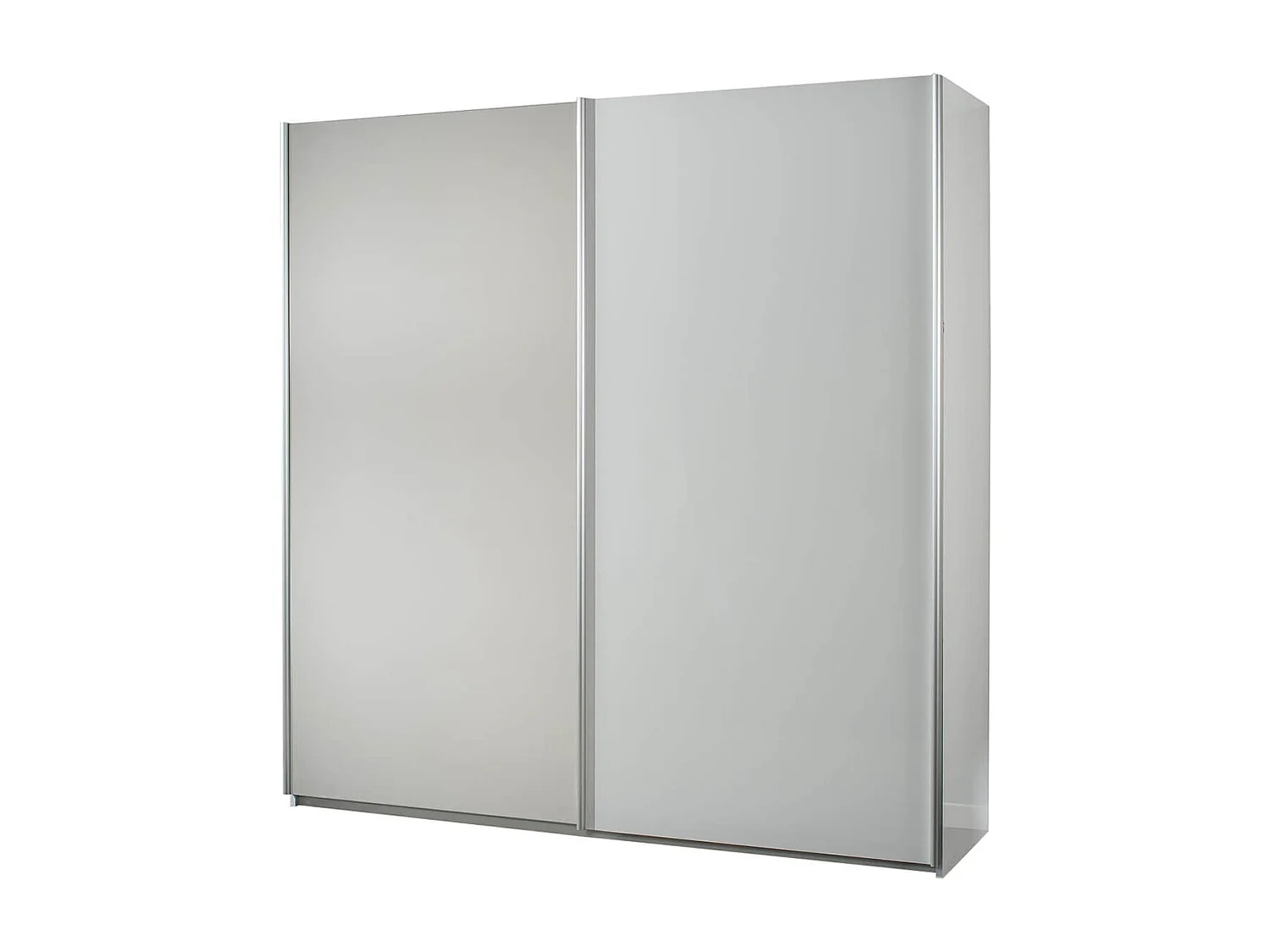 IZIA BLANCHE - Armoire 2 Portes Coulissantes avec Miroir