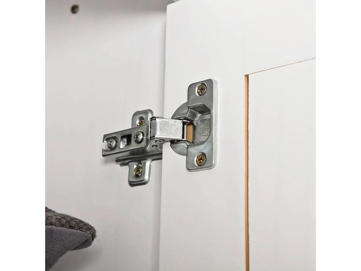 ALASKA - Armoire 3 Portes + Penderie Bois Massif Vernis Blanc