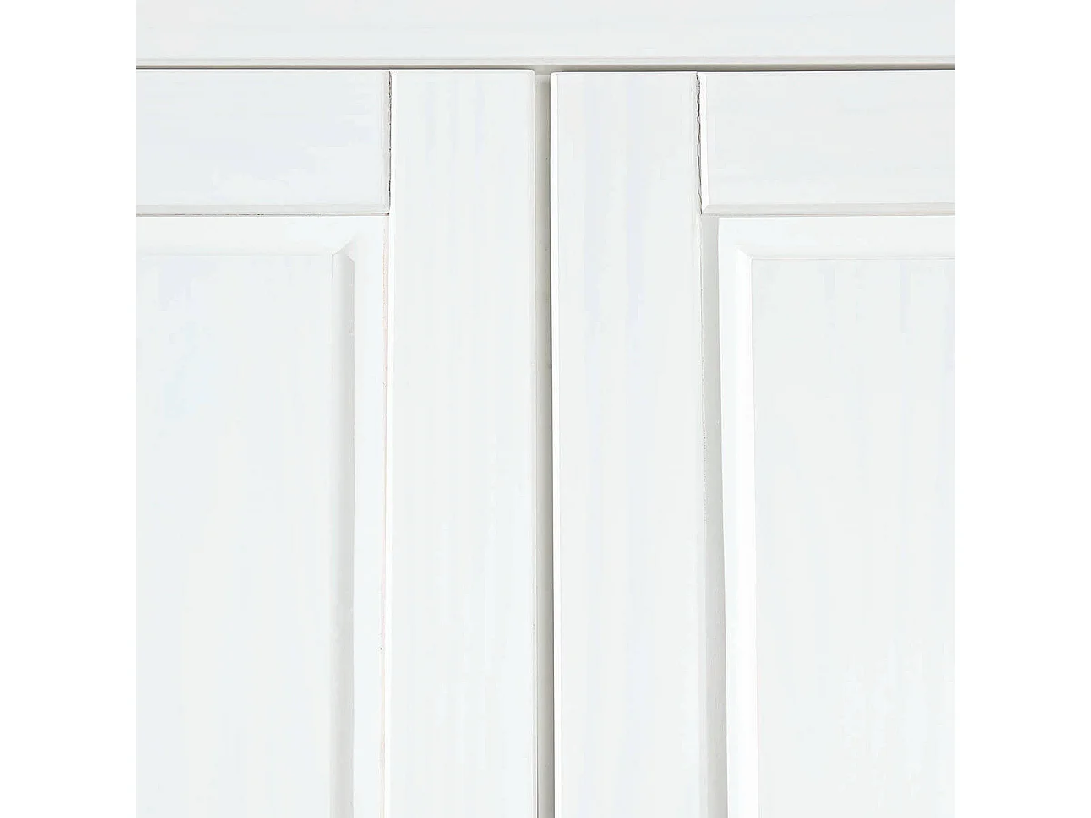 ALASKA - Armoire 3 Portes + Penderie Bois Massif Vernis Blanc