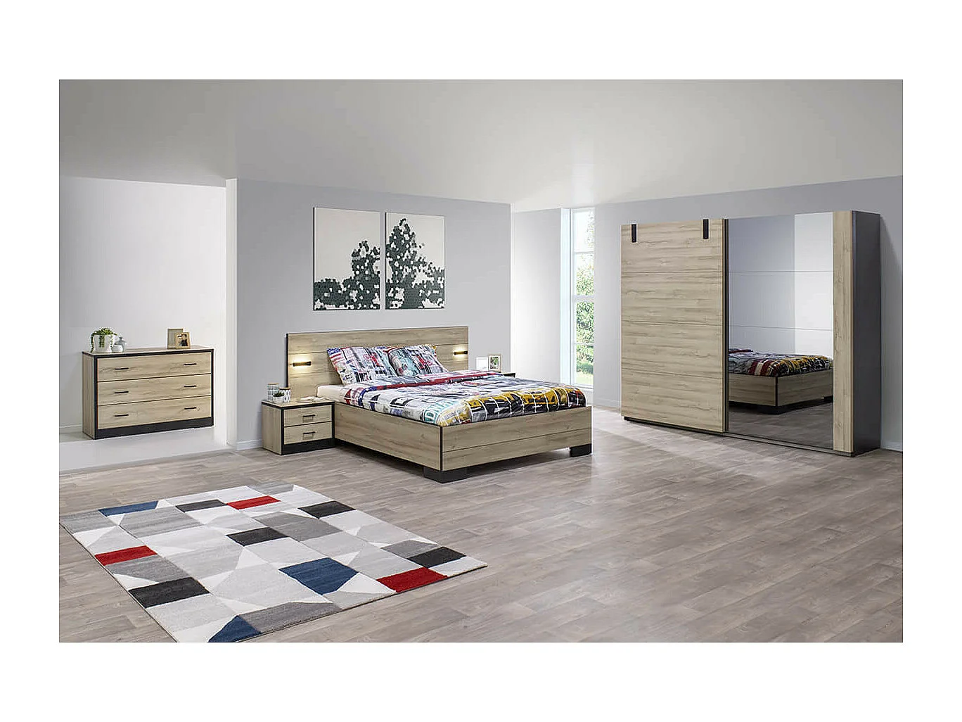 ELEOS - Armoire 2 Portes Coulissantes 245cm