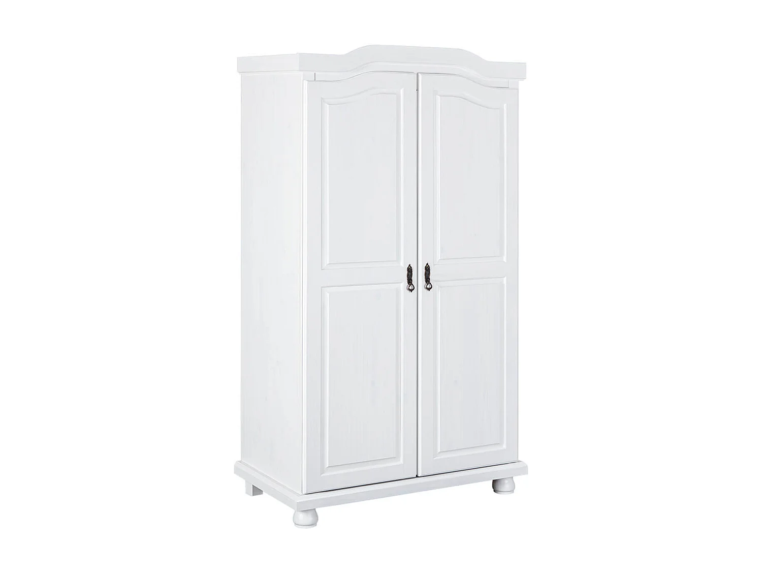 SYDNEY - Armoire 2 Portes + Penderie Bois Massif Vernis Blanc