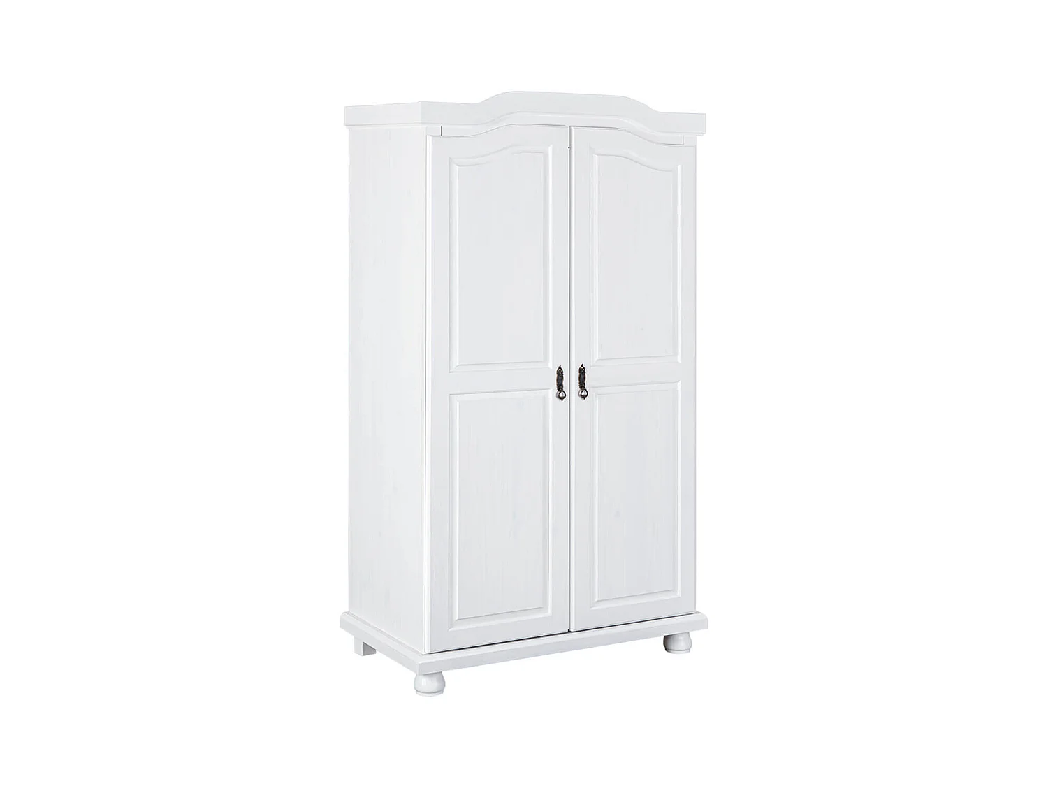 SYDNEY - Armoire 2 Portes + Penderie Bois Massif Vernis Blanc