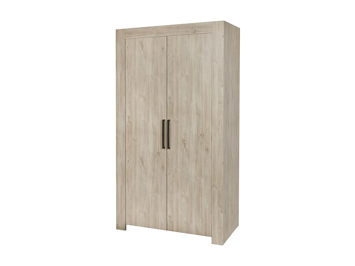 NATURAL - Armoire 2 Portes 118cm Aspect Bois Clair