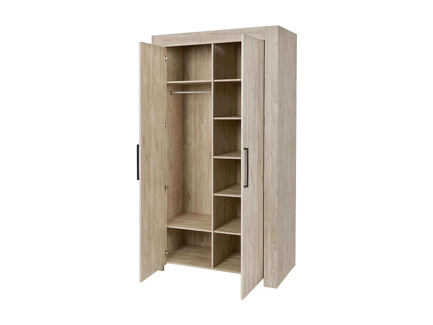 NATURAL - Armoire 2 Portes 118cm Aspect Bois Clair