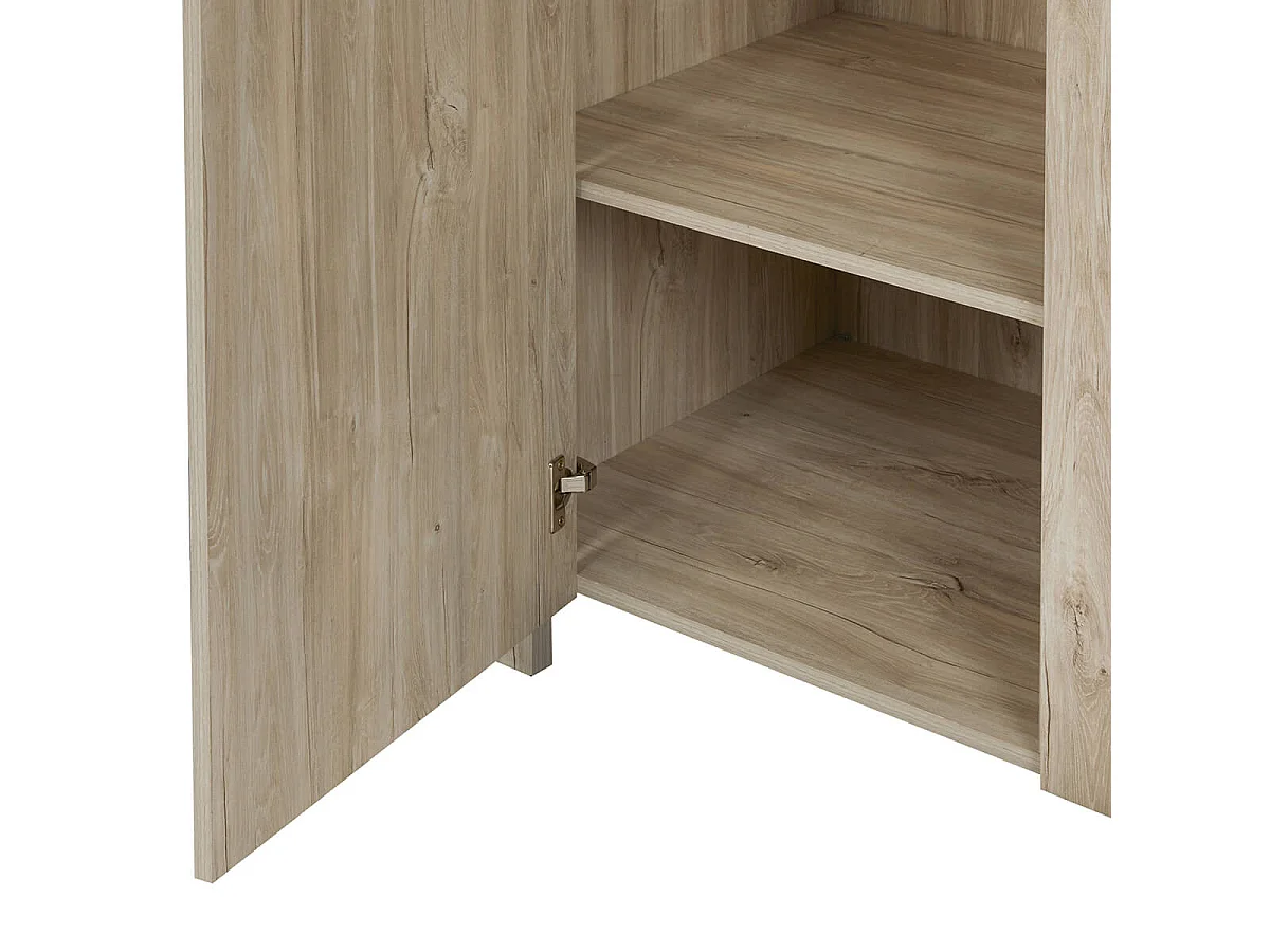 NATURAL - Armoire 2 Portes 118cm Aspect Bois Clair