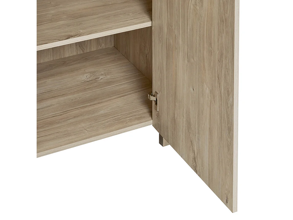 NATURAL - Armoire 2 Portes 118cm Aspect Bois Clair