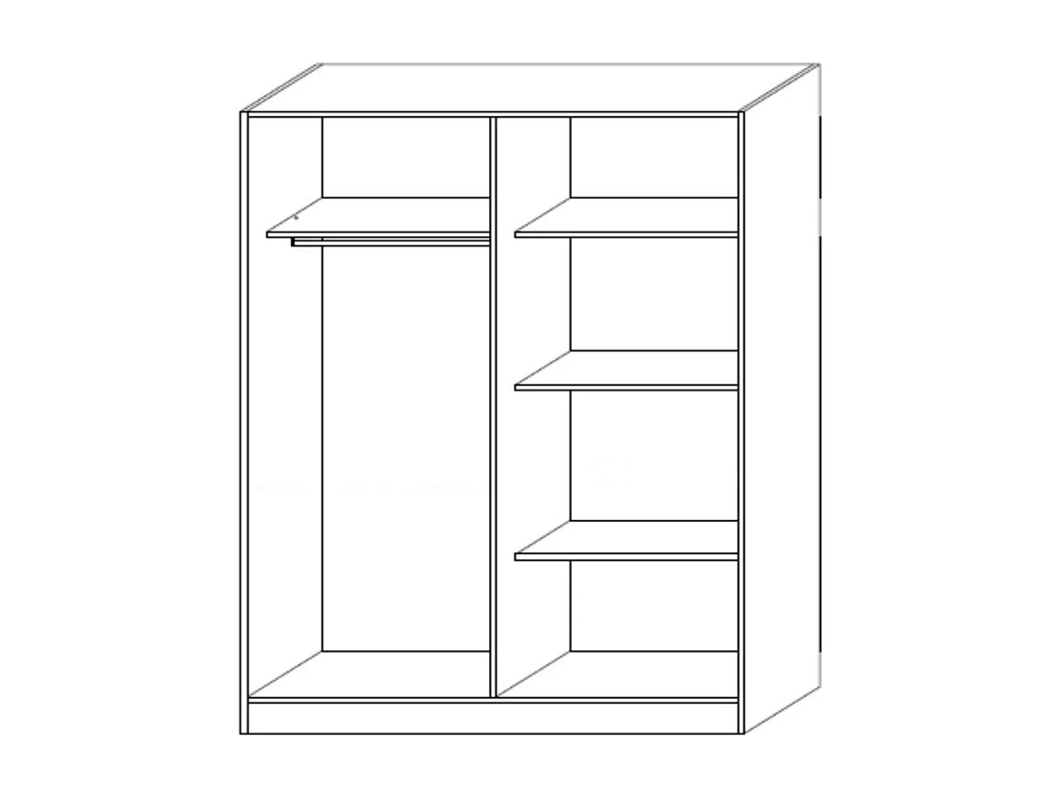 RAKHAM - Armoire 4 Portes avec Miroir Central