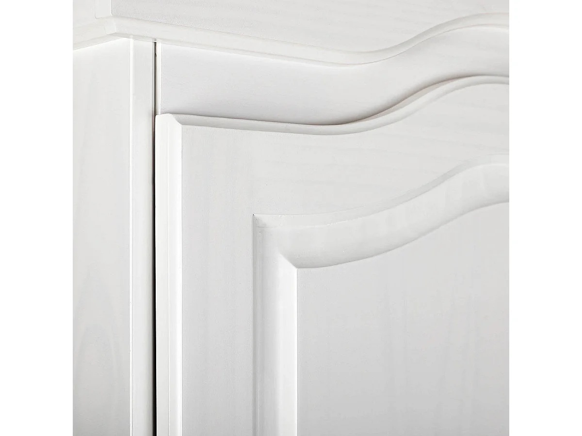NEDER - Armoire 4 Portes Bois Massif Blanc
