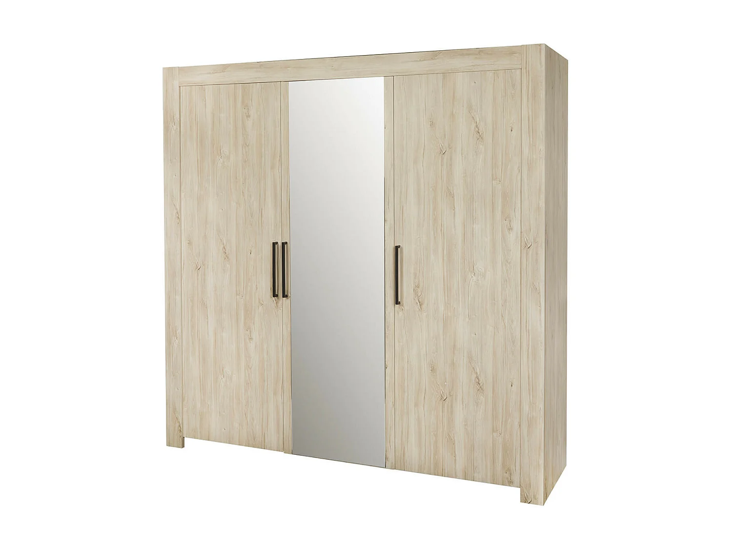 NATURAL - Armoire 3 Portes 210cm Aspect Bois Clair