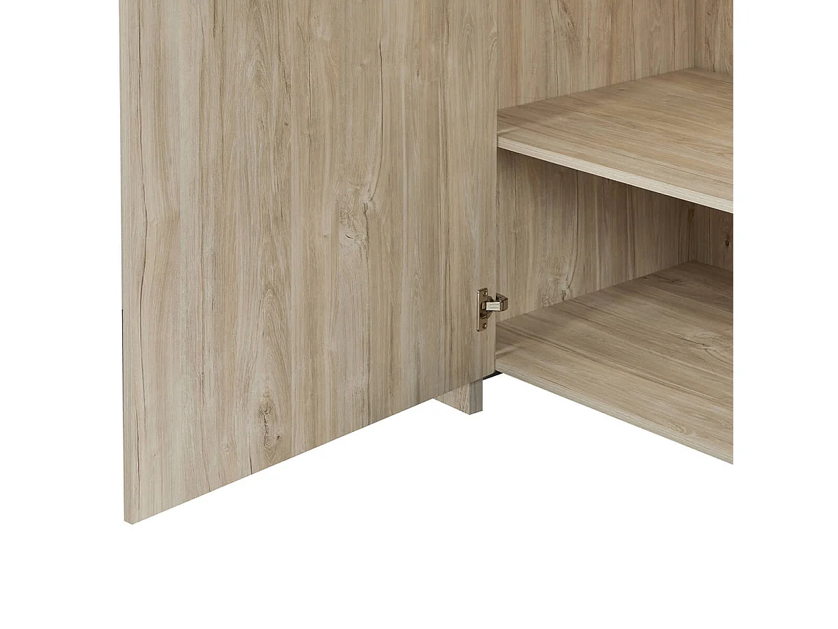 NATURAL - Armoire 3 Portes 210cm Aspect Bois Clair