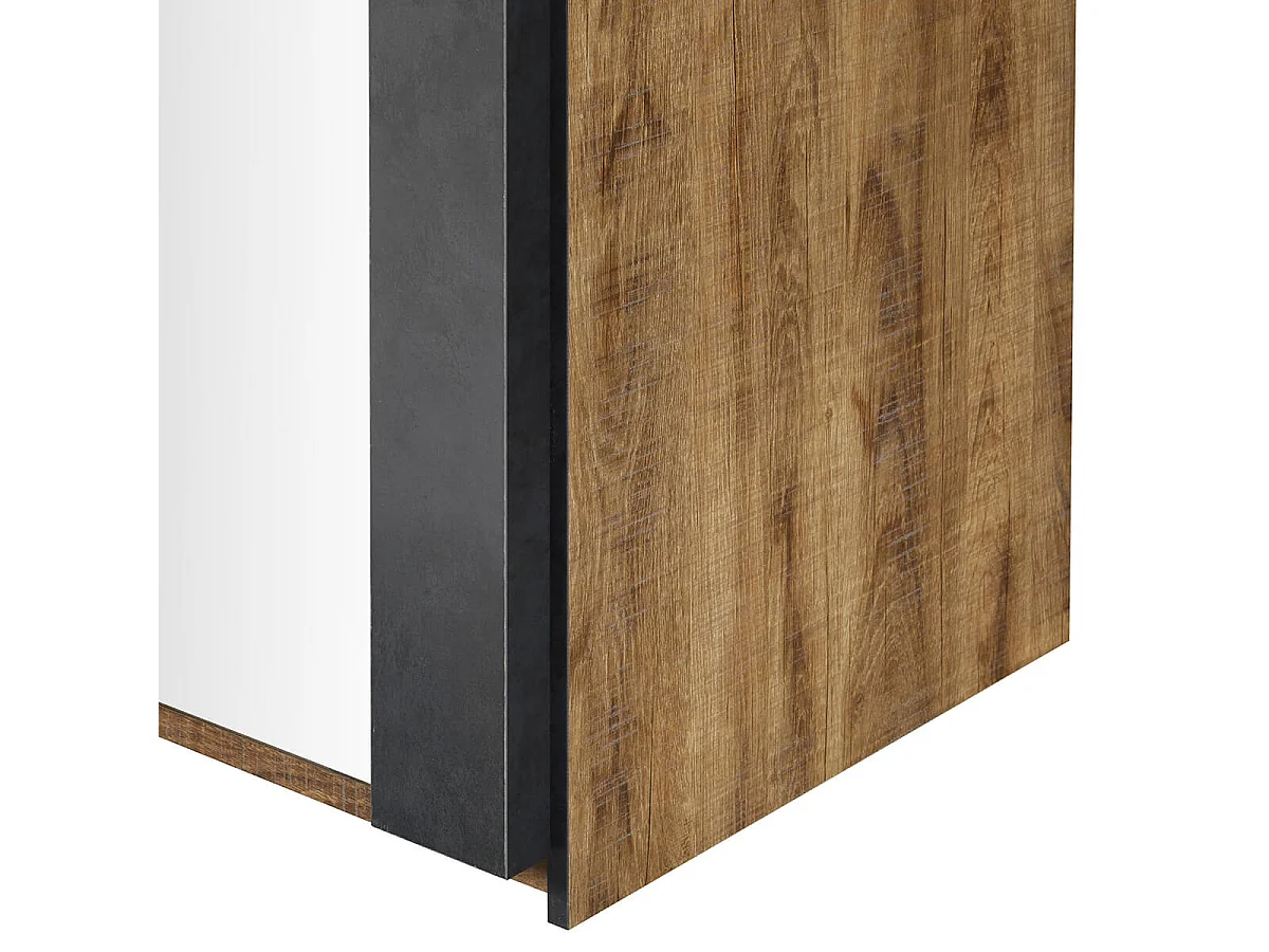 CANDAS - Armoire 2 Portes Coulissantes 245cm Effet Bois
