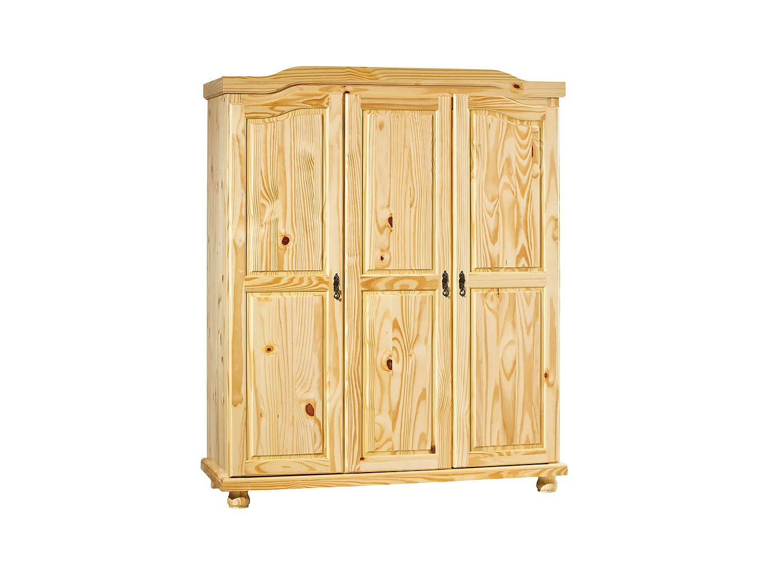 OLIVER - Armoire 3 Portes + Penderie Bois Massif Naturel