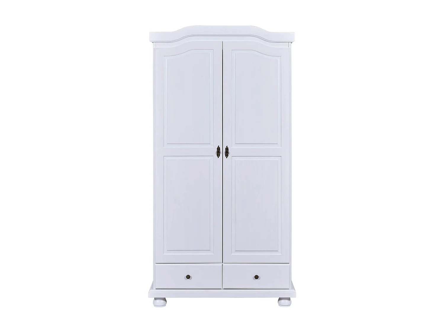 NEDER - Armoire 2 Portes Bois Massif Blanc