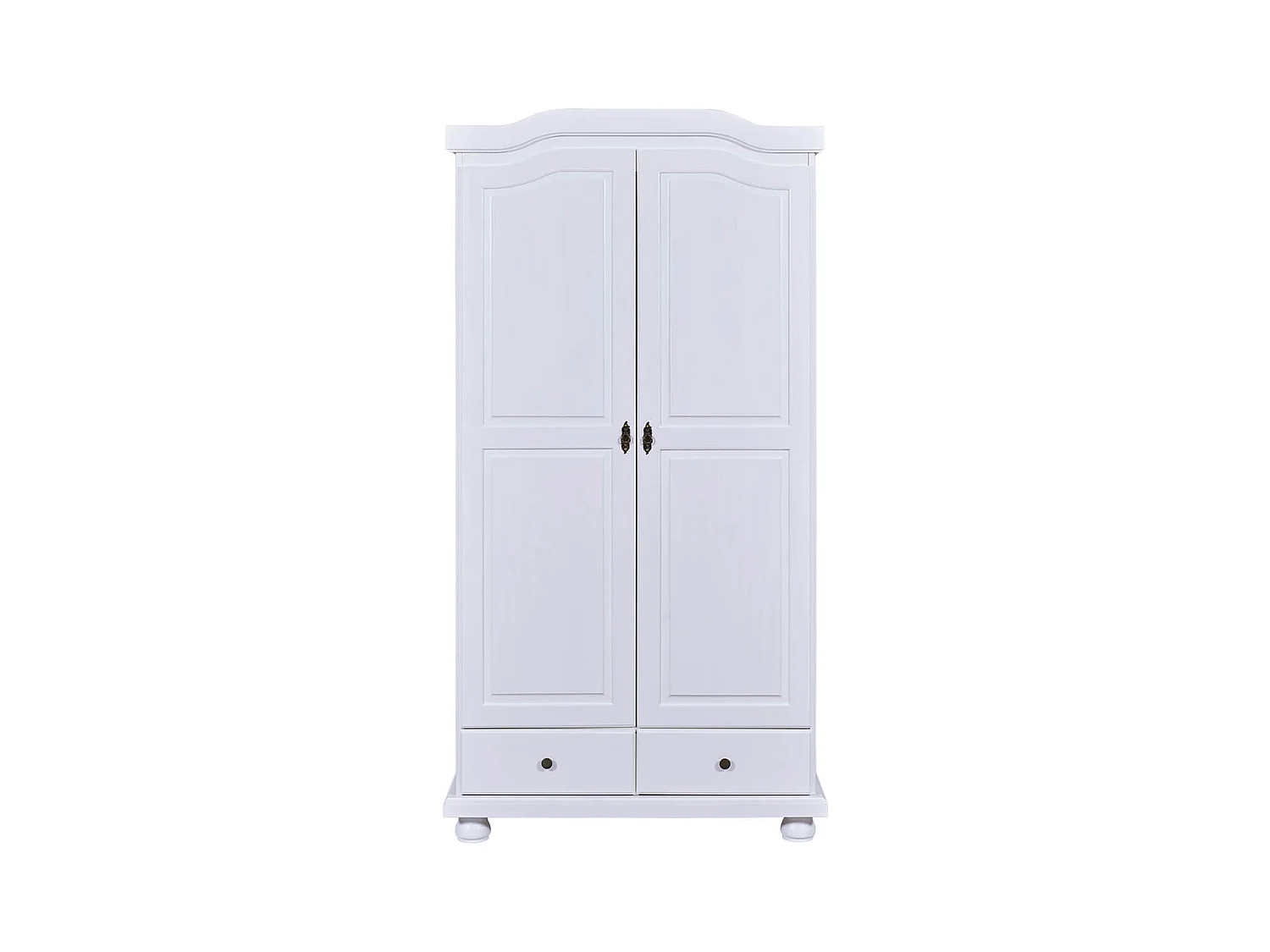 NEDER - Armoire 2 Portes Bois Massif Blanc
