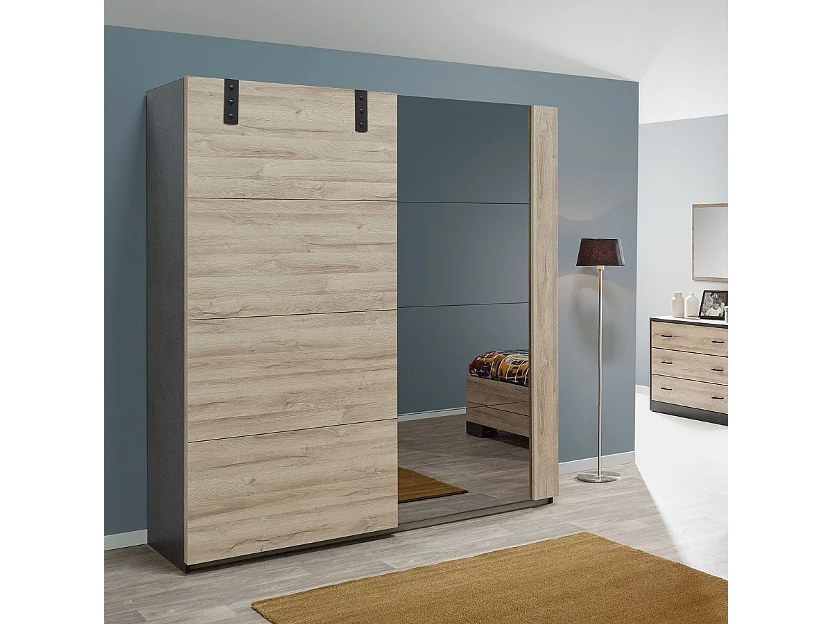 ELEOS - Armoire 2 Portes Coulissantes 188cm
