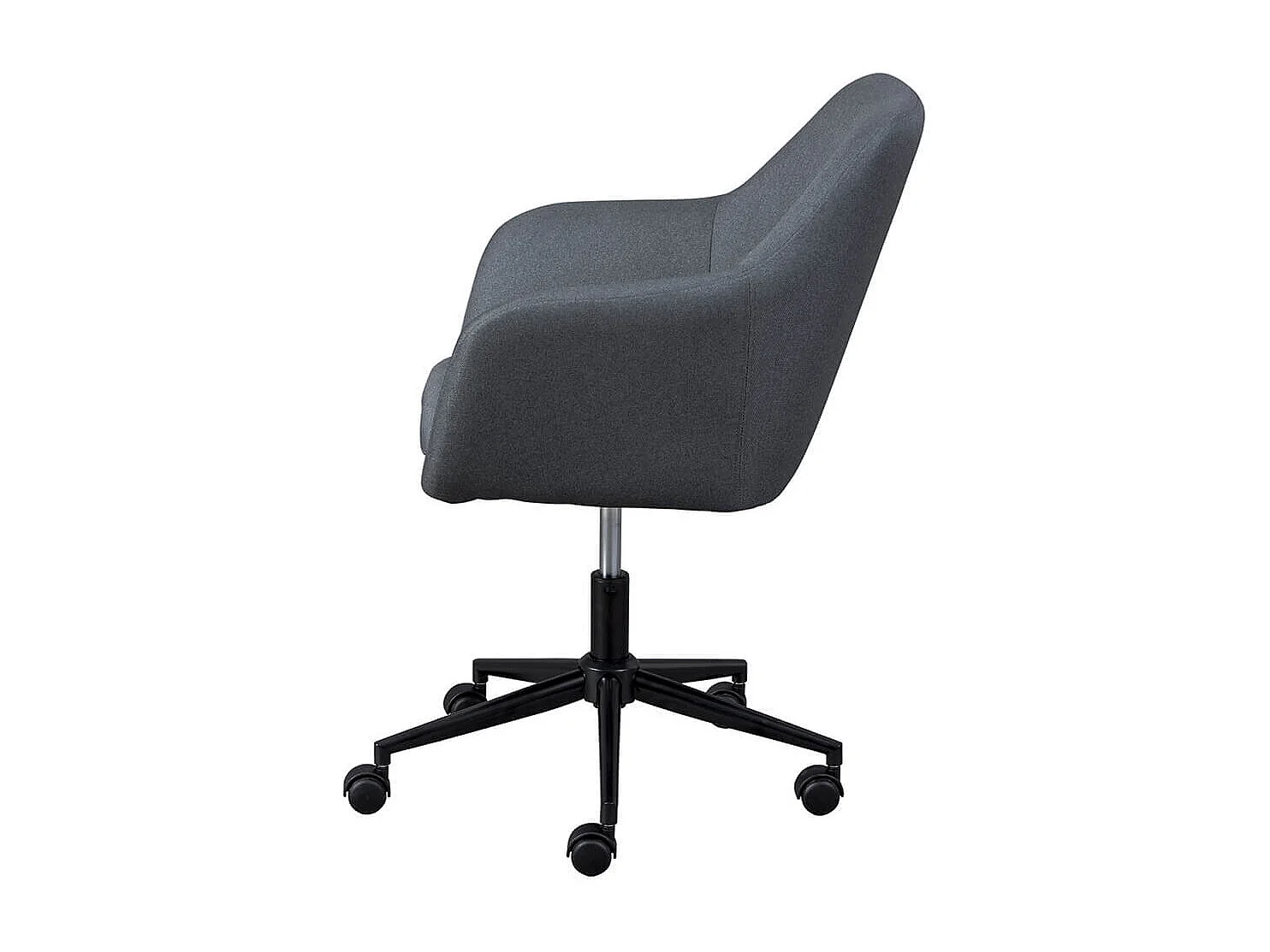 VALKA - Fauteuil de Bureau sur Roulettes Tissu Gris