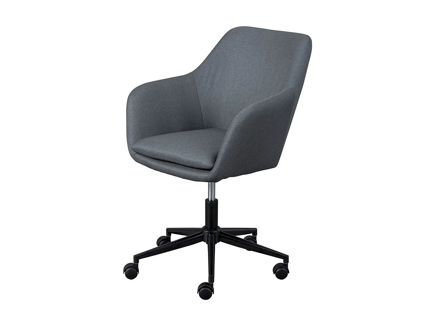 VALKA - Fauteuil de Bureau sur Roulettes Tissu Gris