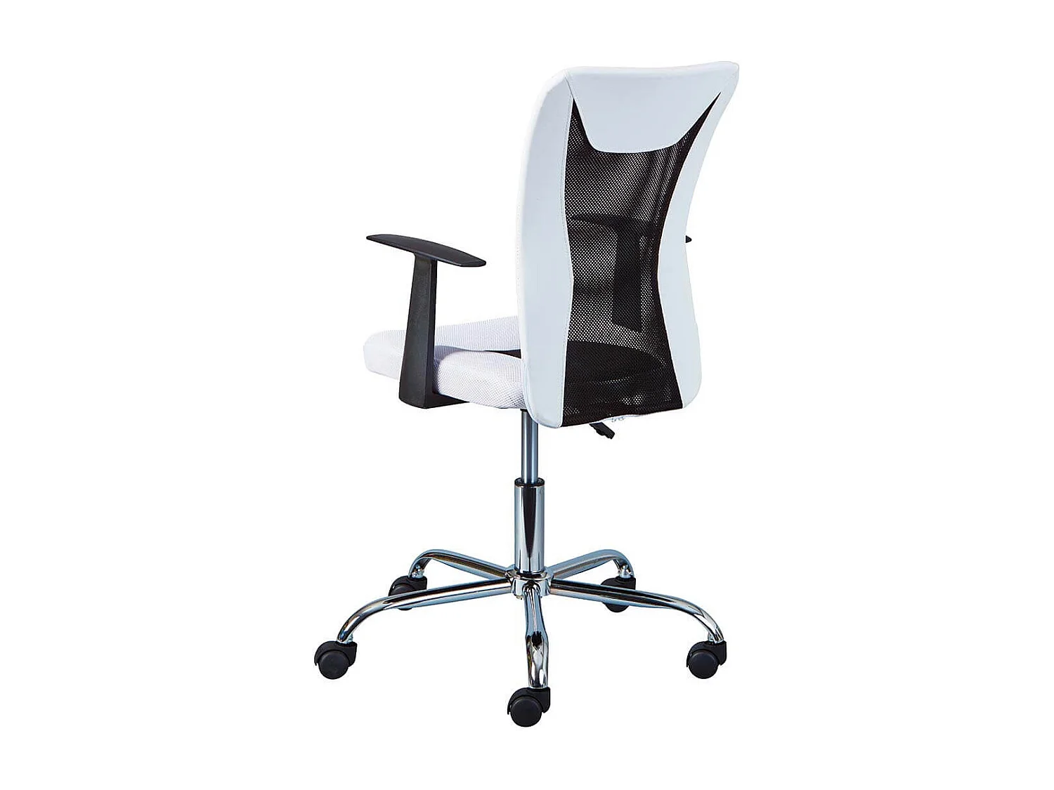 DEANA - Fauteuil de Bureau sur Roulettes Blanc et Noir