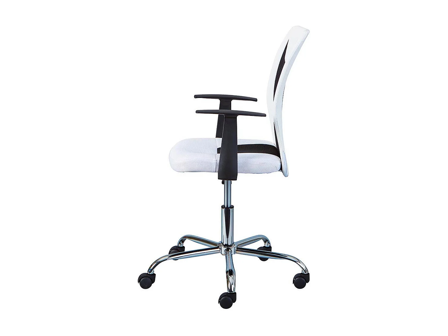 DEANA - Fauteuil de Bureau sur Roulettes Blanc et Noir