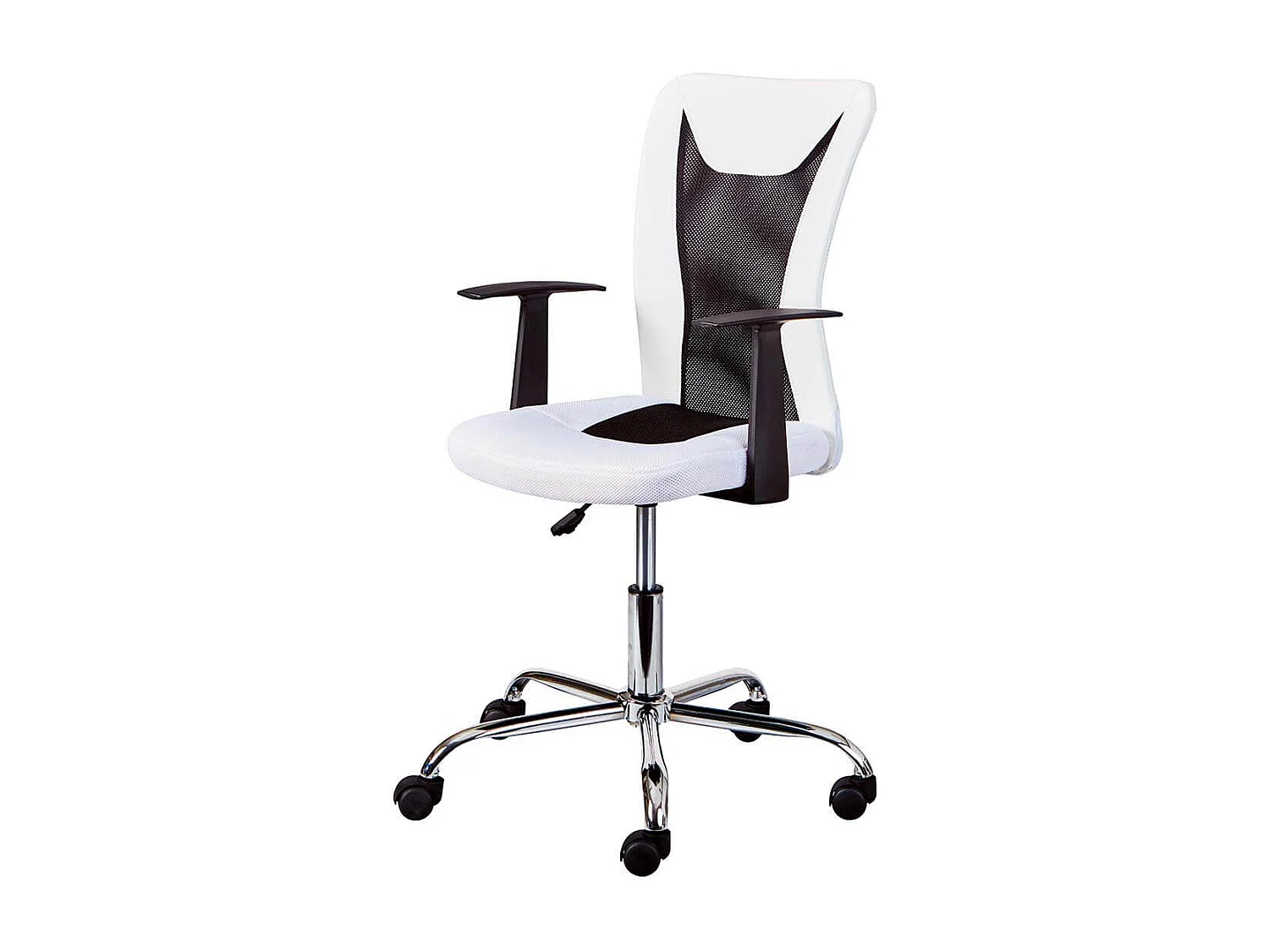 DEANA - Fauteuil de Bureau sur Roulettes Blanc et Noir