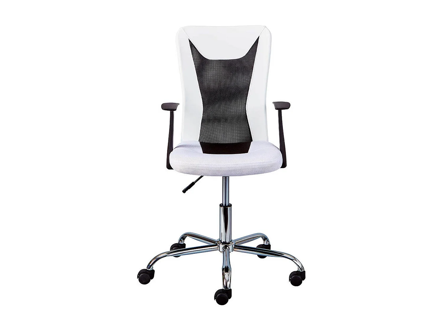 DEANA - Fauteuil de Bureau sur Roulettes Blanc et Noir