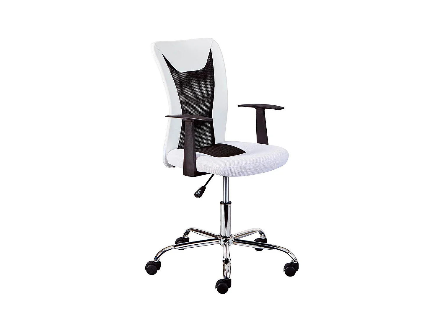 DEANA - Fauteuil de Bureau sur Roulettes Blanc et Noir