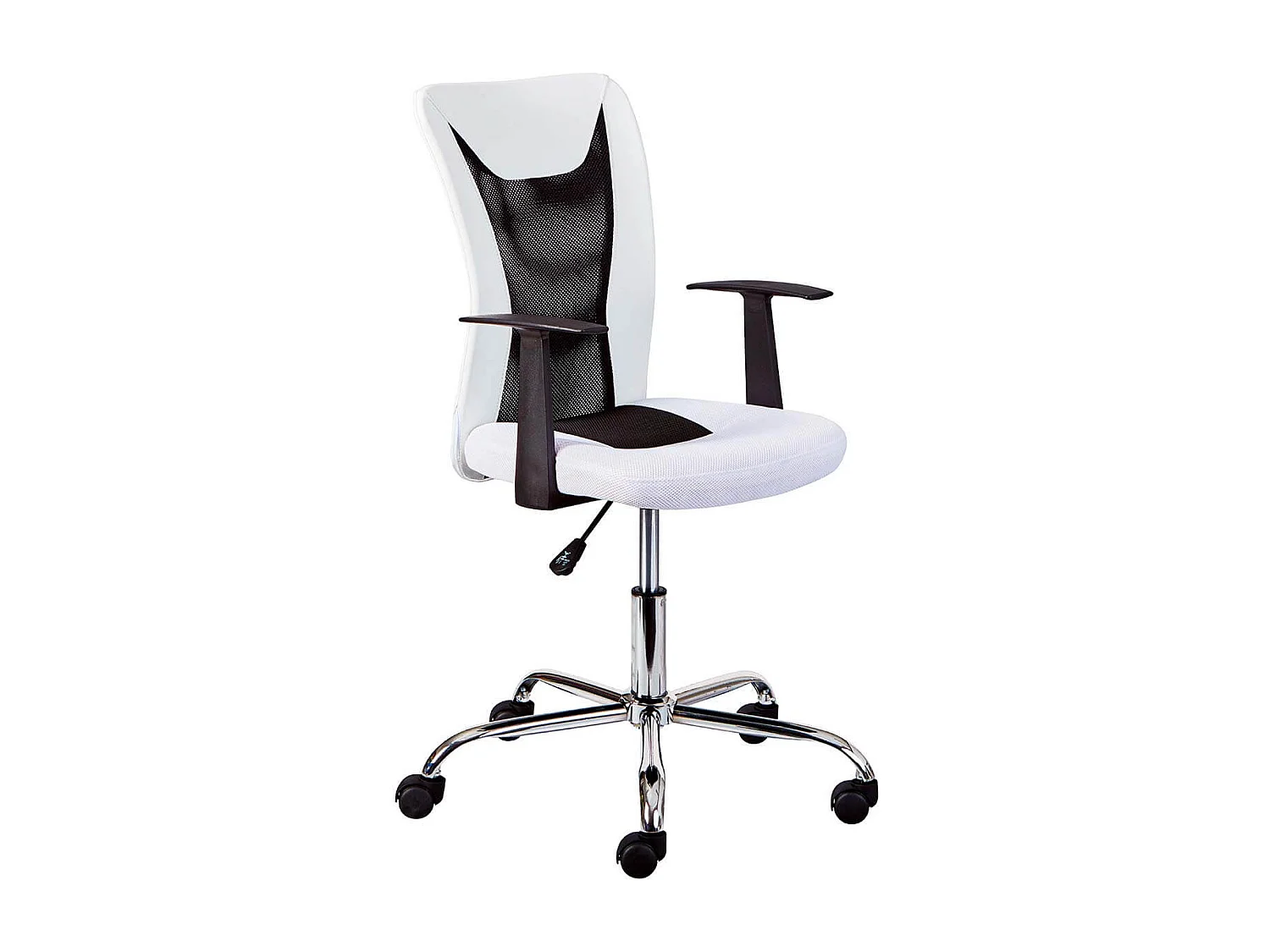 DEANA - Fauteuil de Bureau sur Roulettes Blanc et Noir