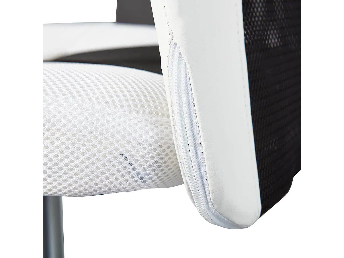 DEANA - Fauteuil de Bureau sur Roulettes Blanc et Noir