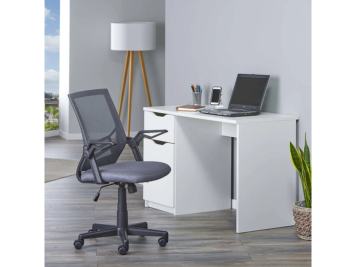 JIAN - Fauteuil de Bureau Tissu Mesh Coloris Gris