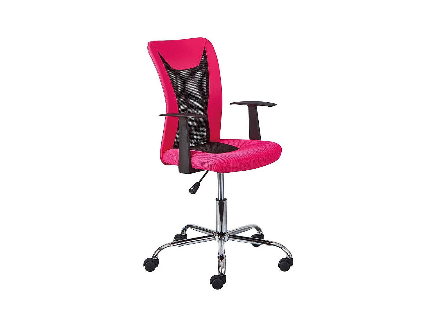 DEANA - Fauteuil de Bureau sur Roulettes Rose et Noir