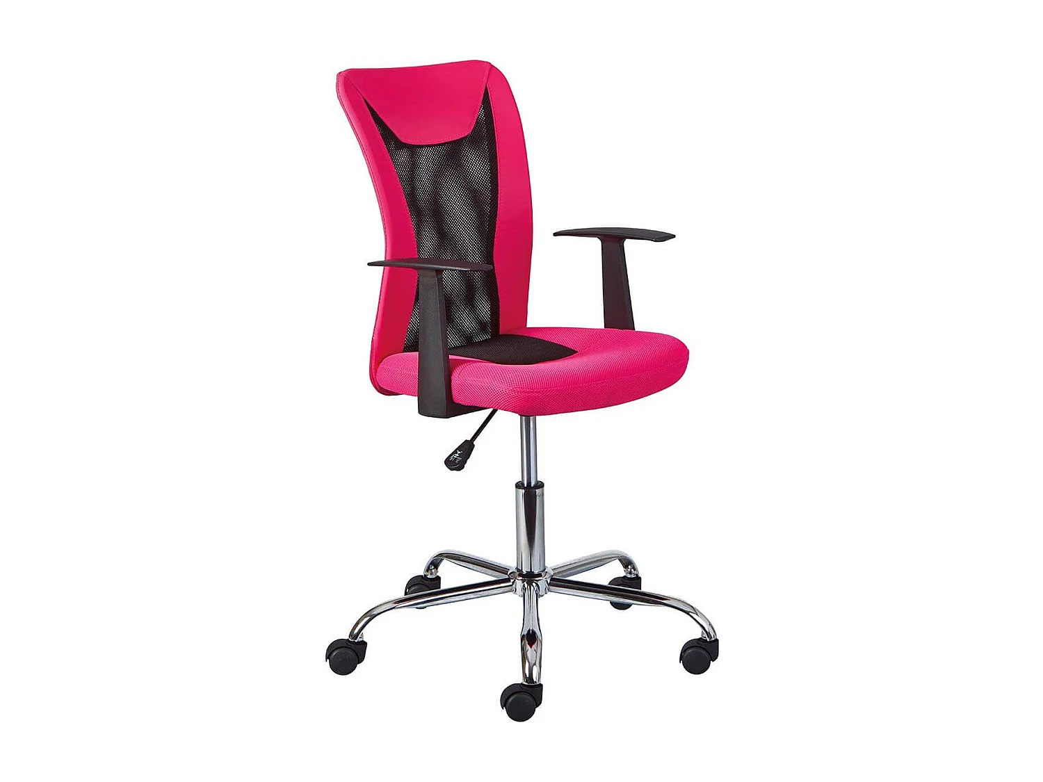 DEANA - Fauteuil de Bureau sur Roulettes Rose et Noir