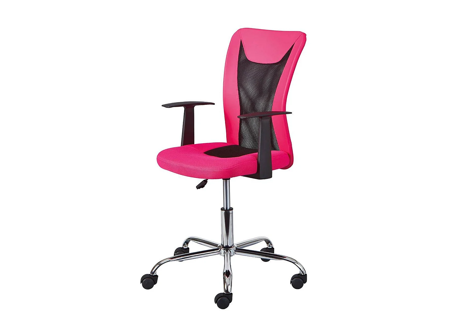 DEANA - Fauteuil de Bureau sur Roulettes Rose et Noir