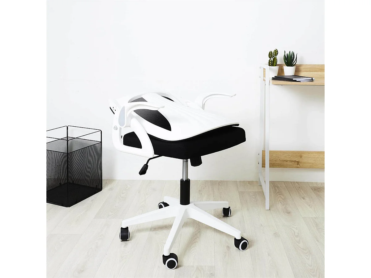 QUICK - Fauteuil de Bureau Rabattable Noir et Blanc