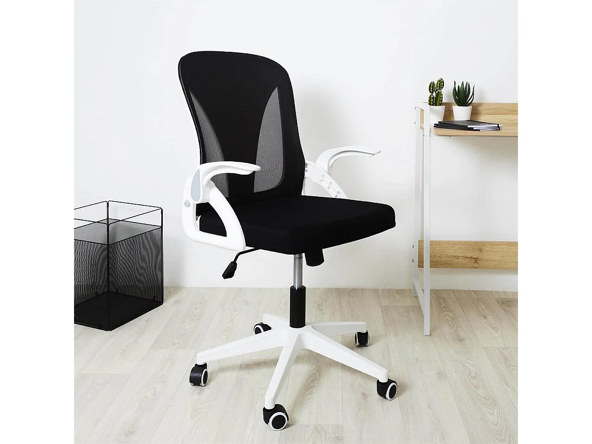 QUICK - Fauteuil de Bureau Rabattable Noir et Blanc