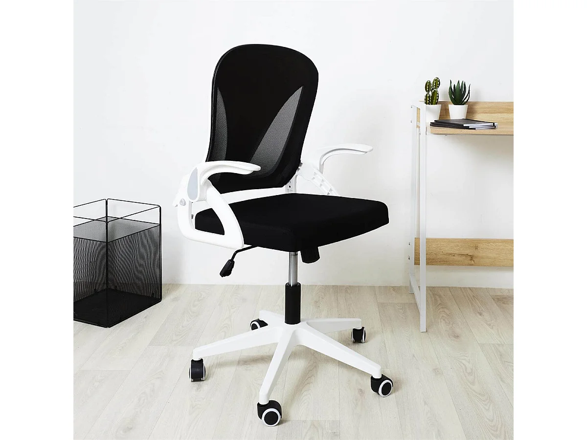 QUICK - Fauteuil de Bureau Rabattable Noir et Blanc