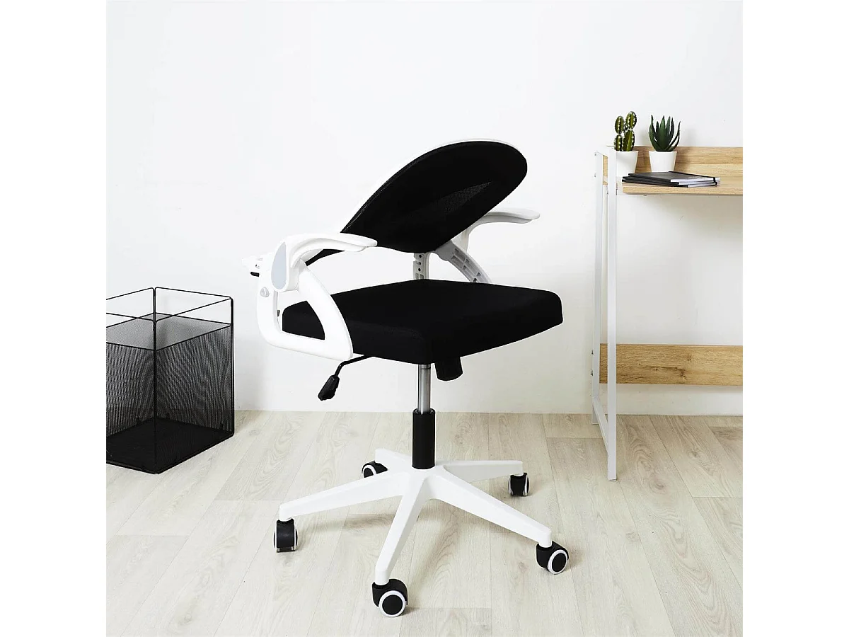 QUICK - Fauteuil de Bureau Rabattable Noir et Blanc