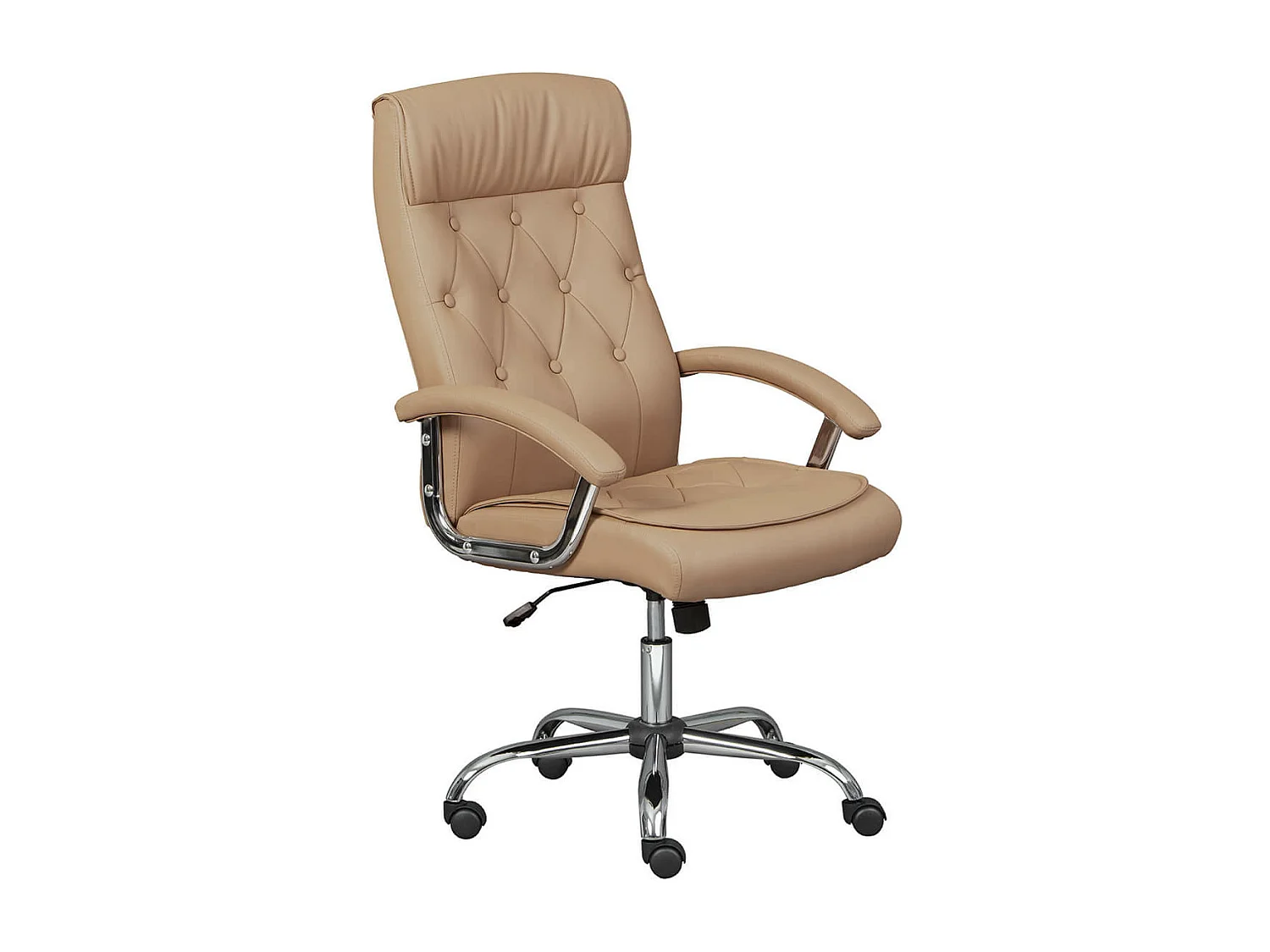 SCOTTY - Fauteuil de Bureau Chromé et Simili Camel